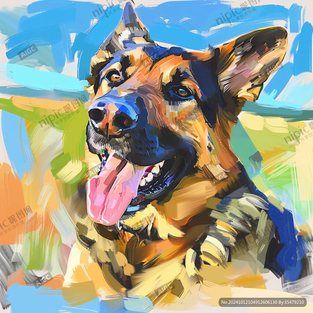 动物水彩画动物油画