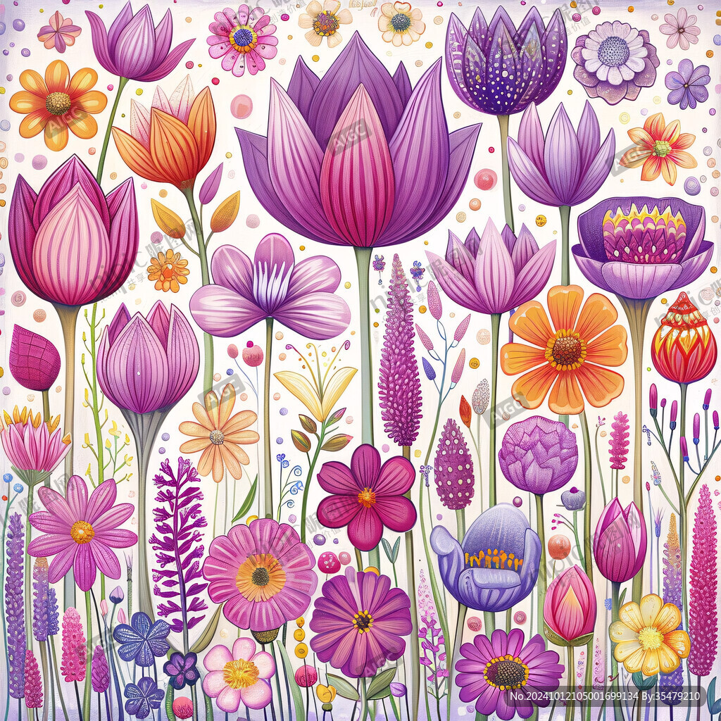 手绘创意百花壁纸