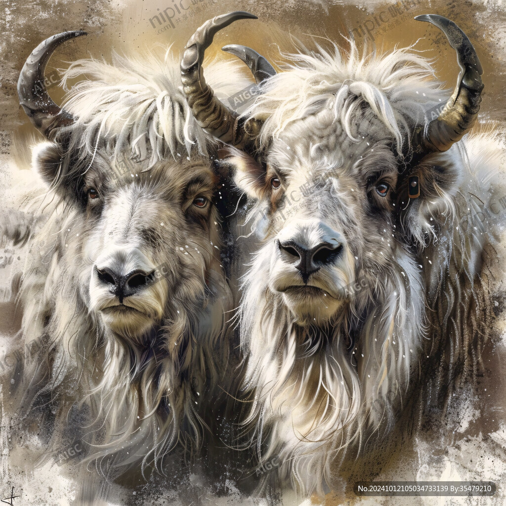 手绘梦幻羊风格装饰画