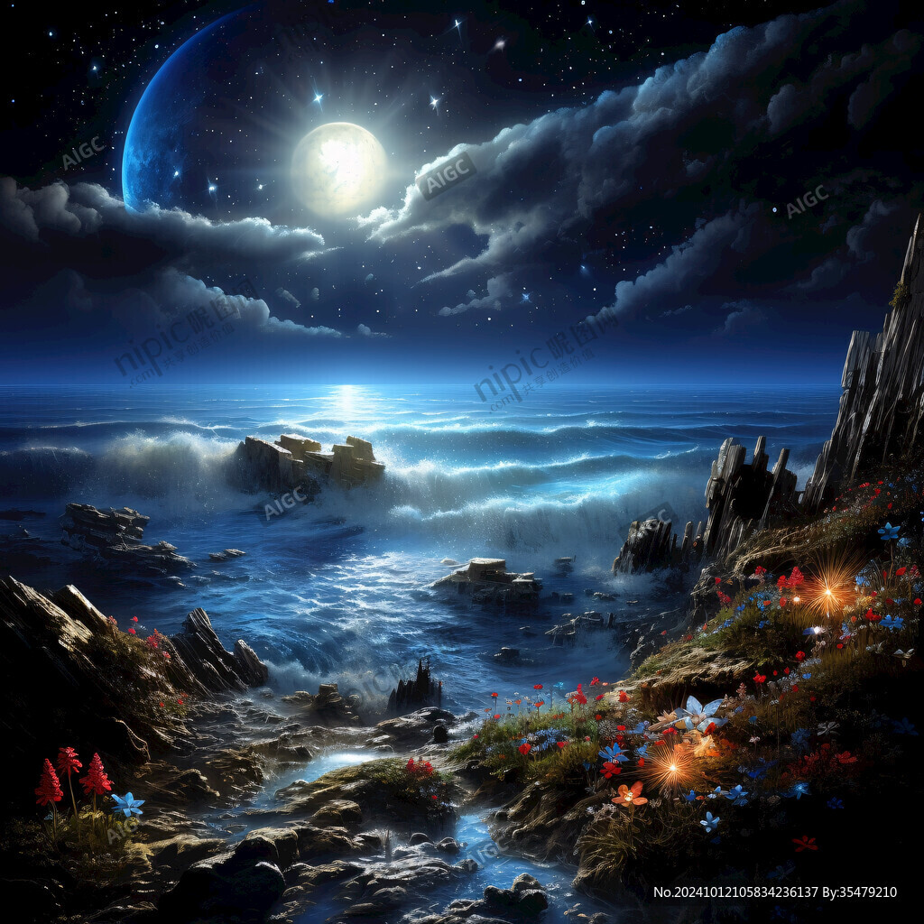 梦幻夜晚立体画