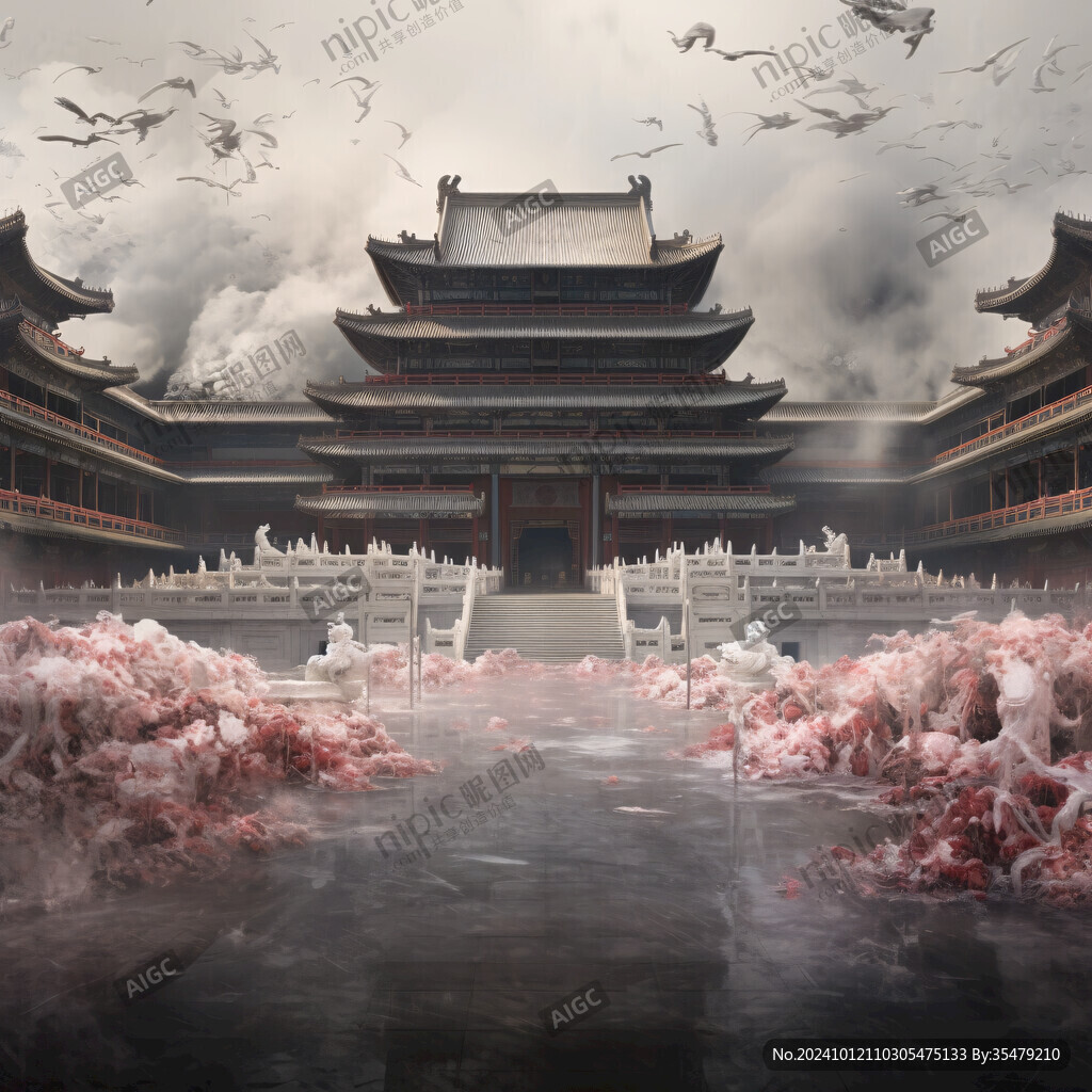 宫殿楼阁仙境仙人大殿