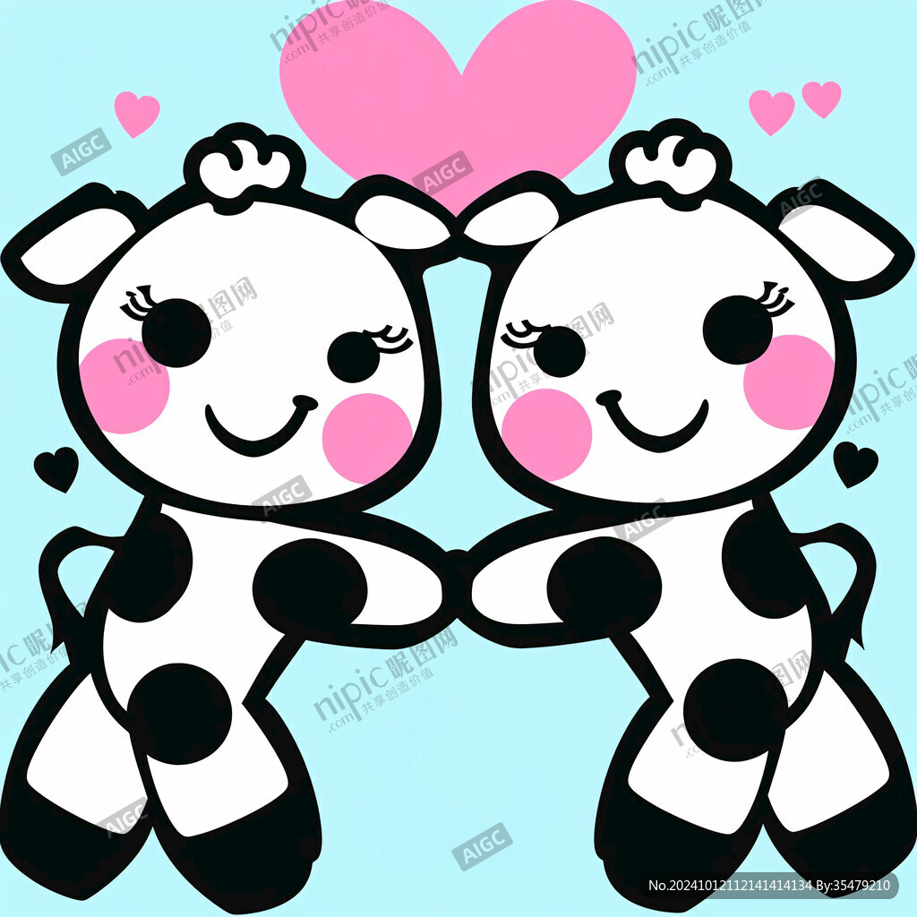 长颈鹿相爱插画