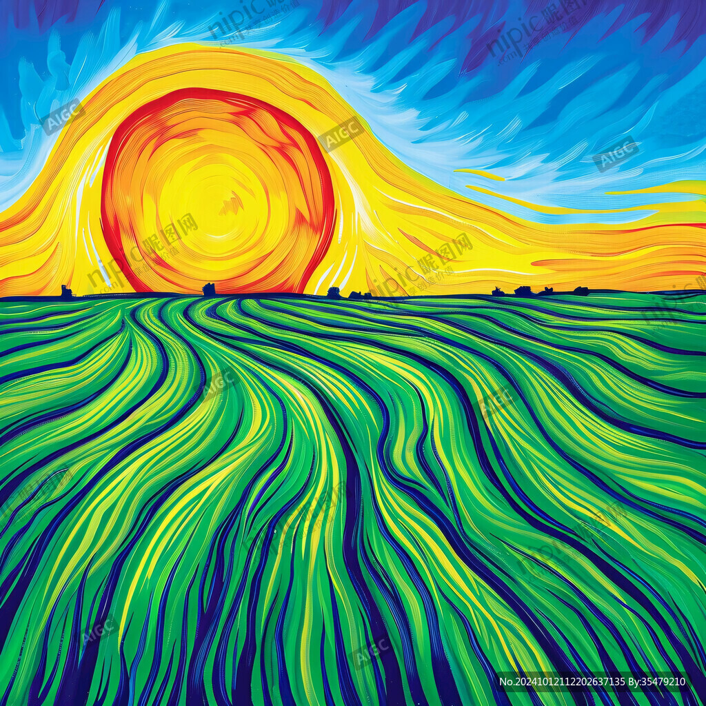 旭日东升线条装饰画