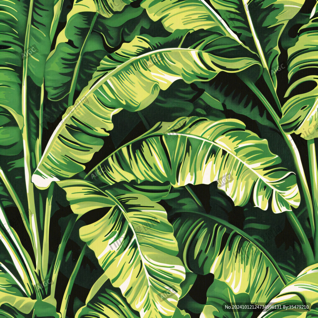 香蕉树叶花纹