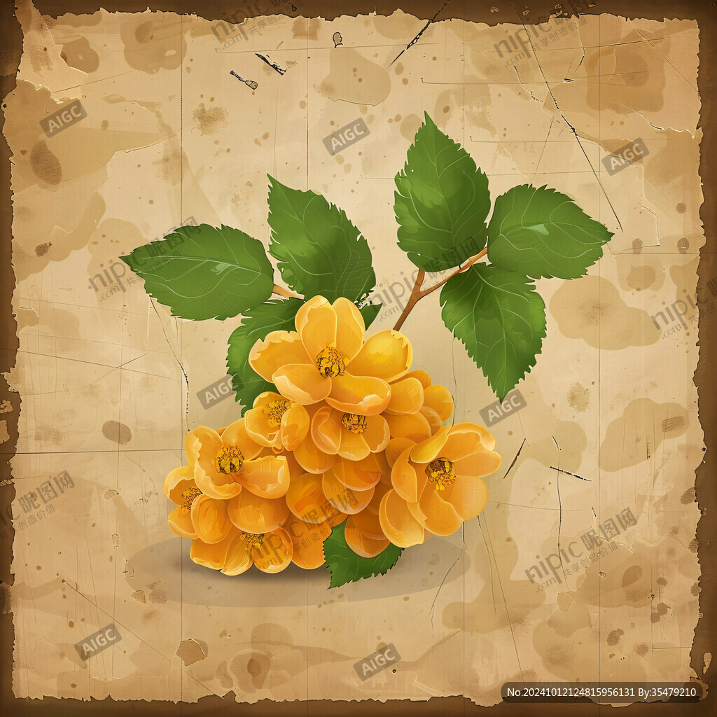 喷绘梅花秋天黄花