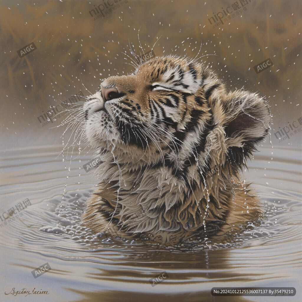 动物水彩画动物油画