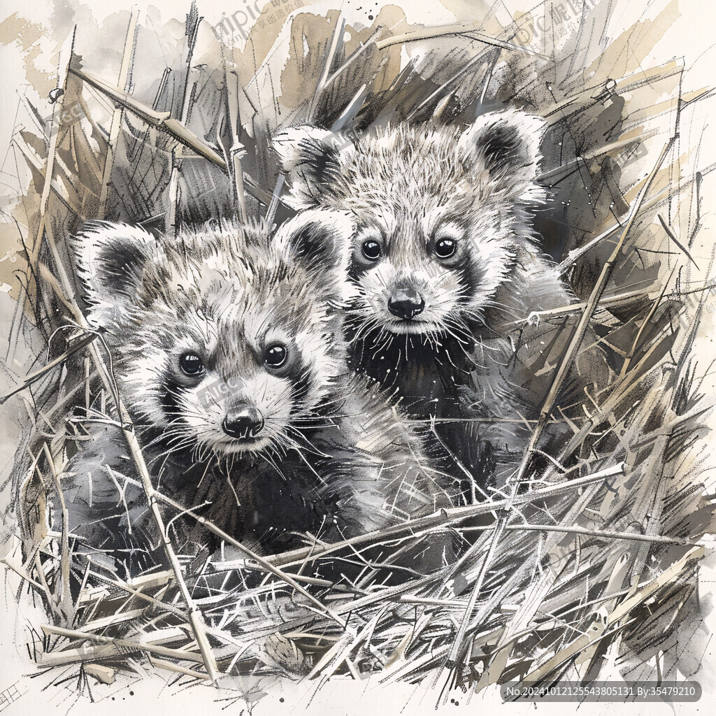 动物水彩画动物油画