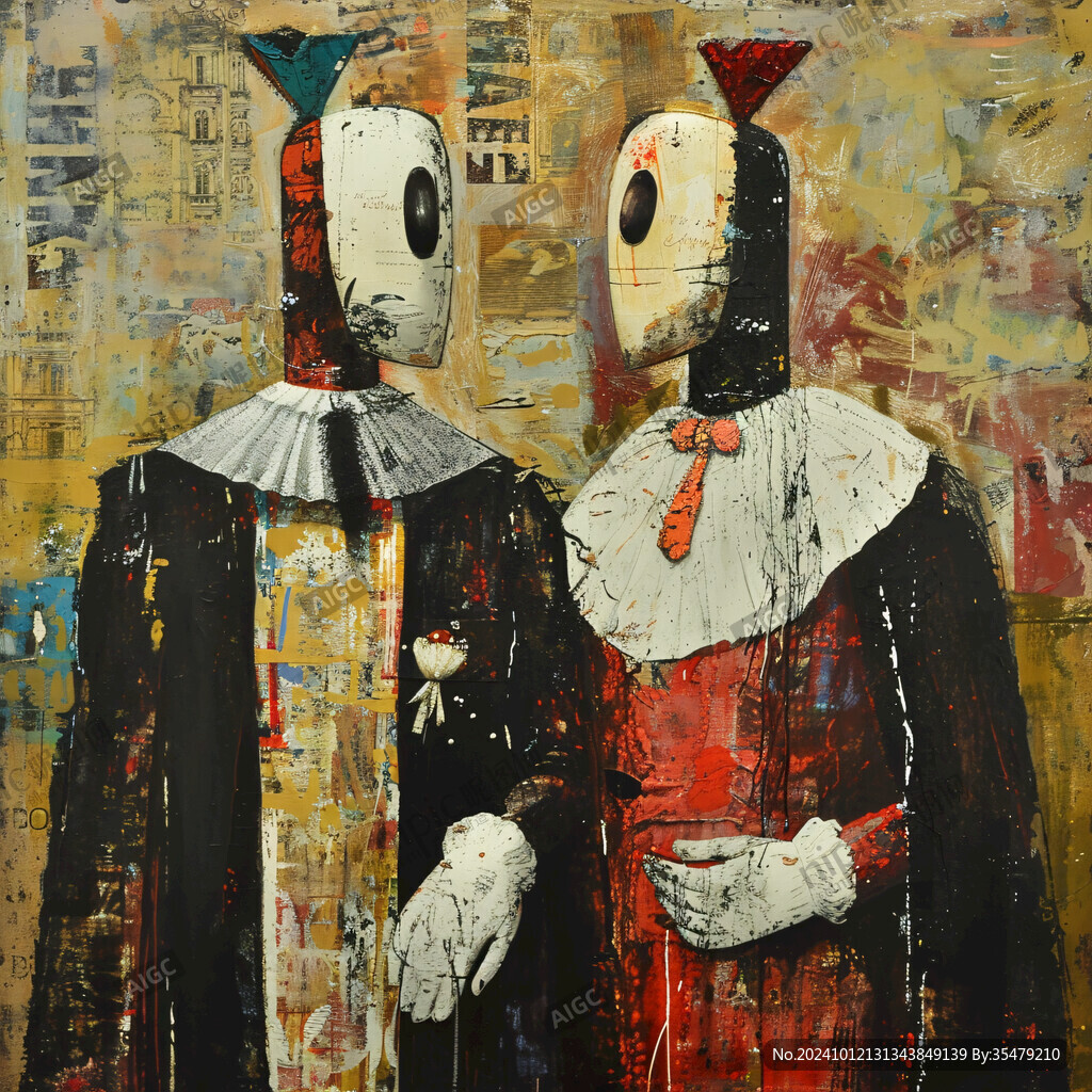 卡通人物现代油画