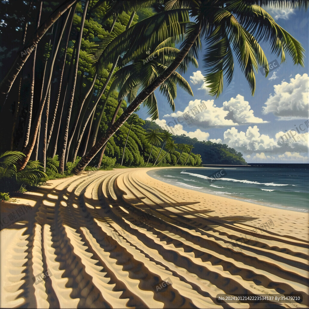 沙滩风景画