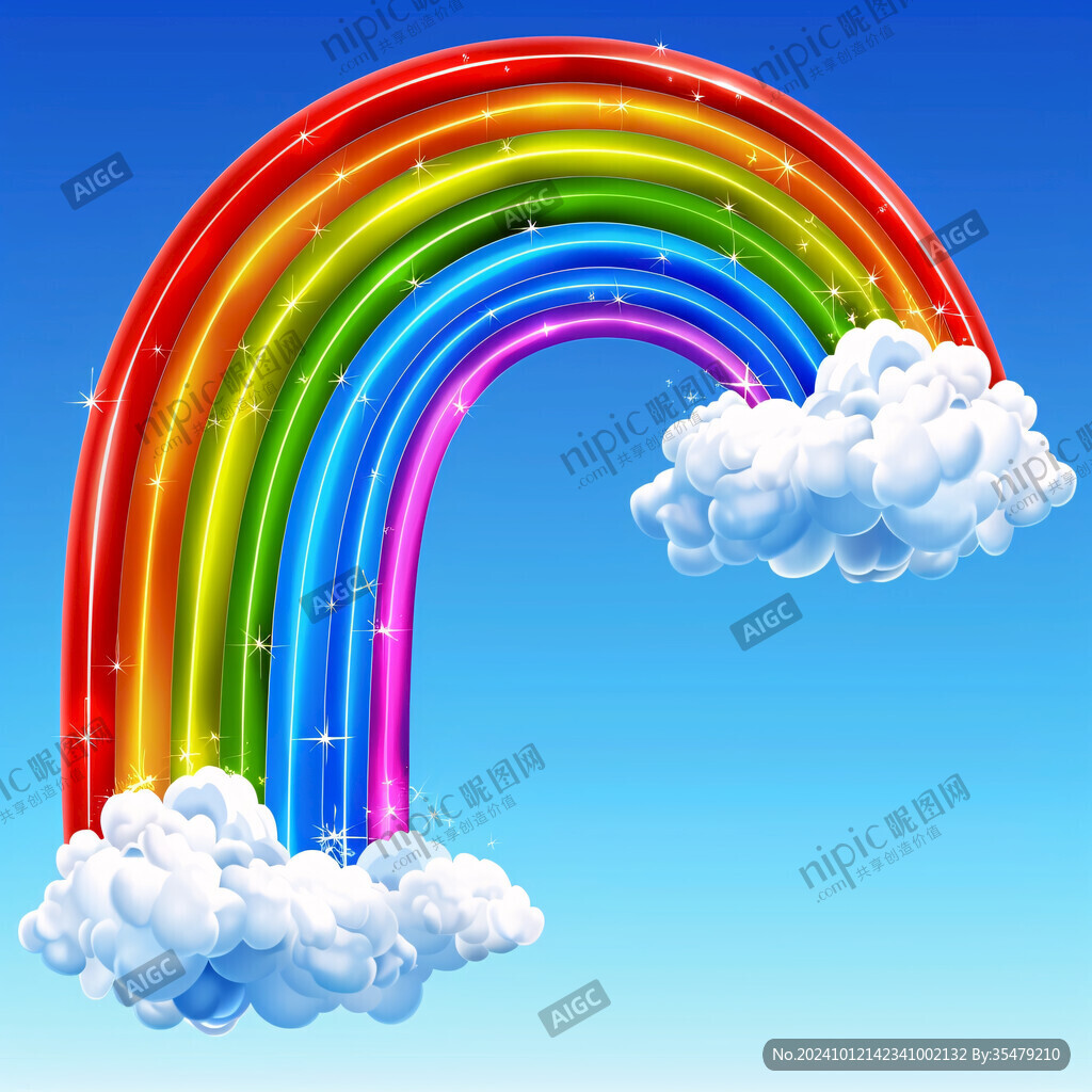 蓝天彩虹情景