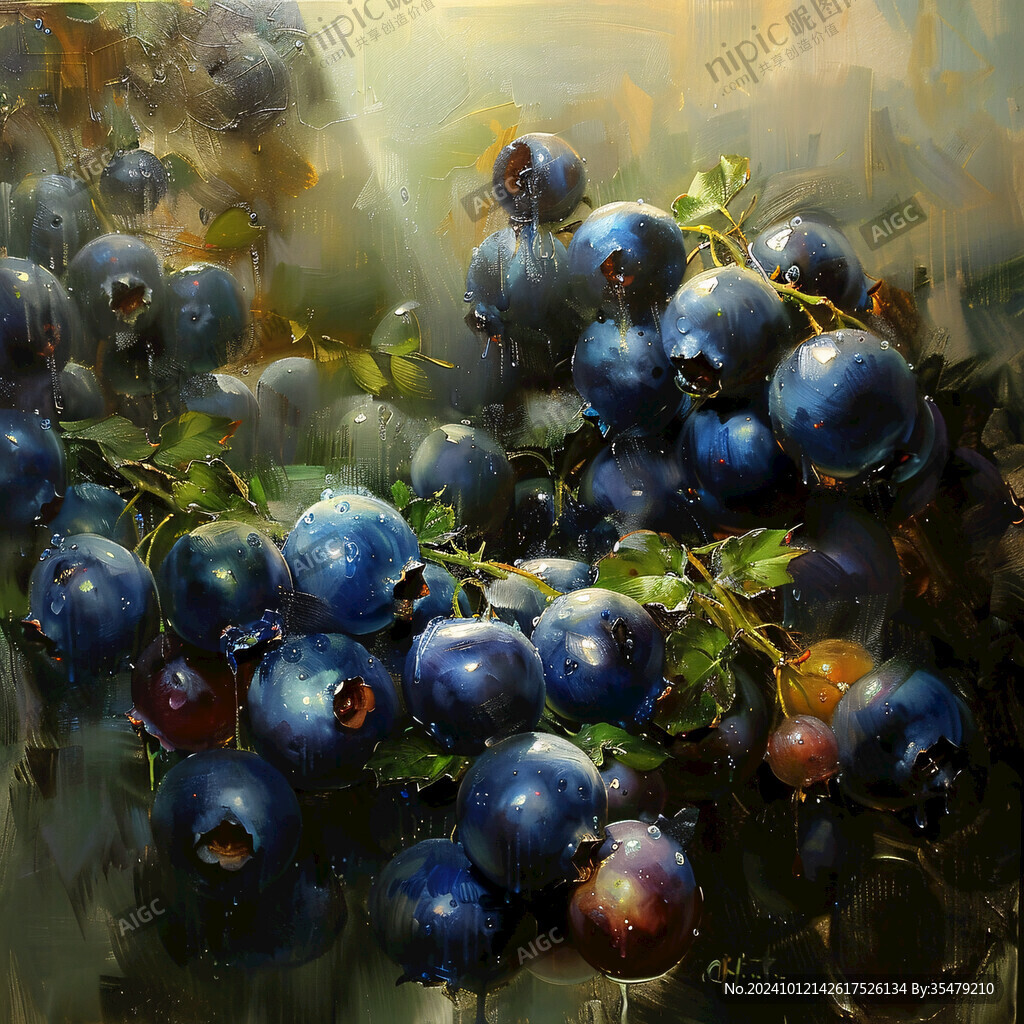 装饰画蓝莓