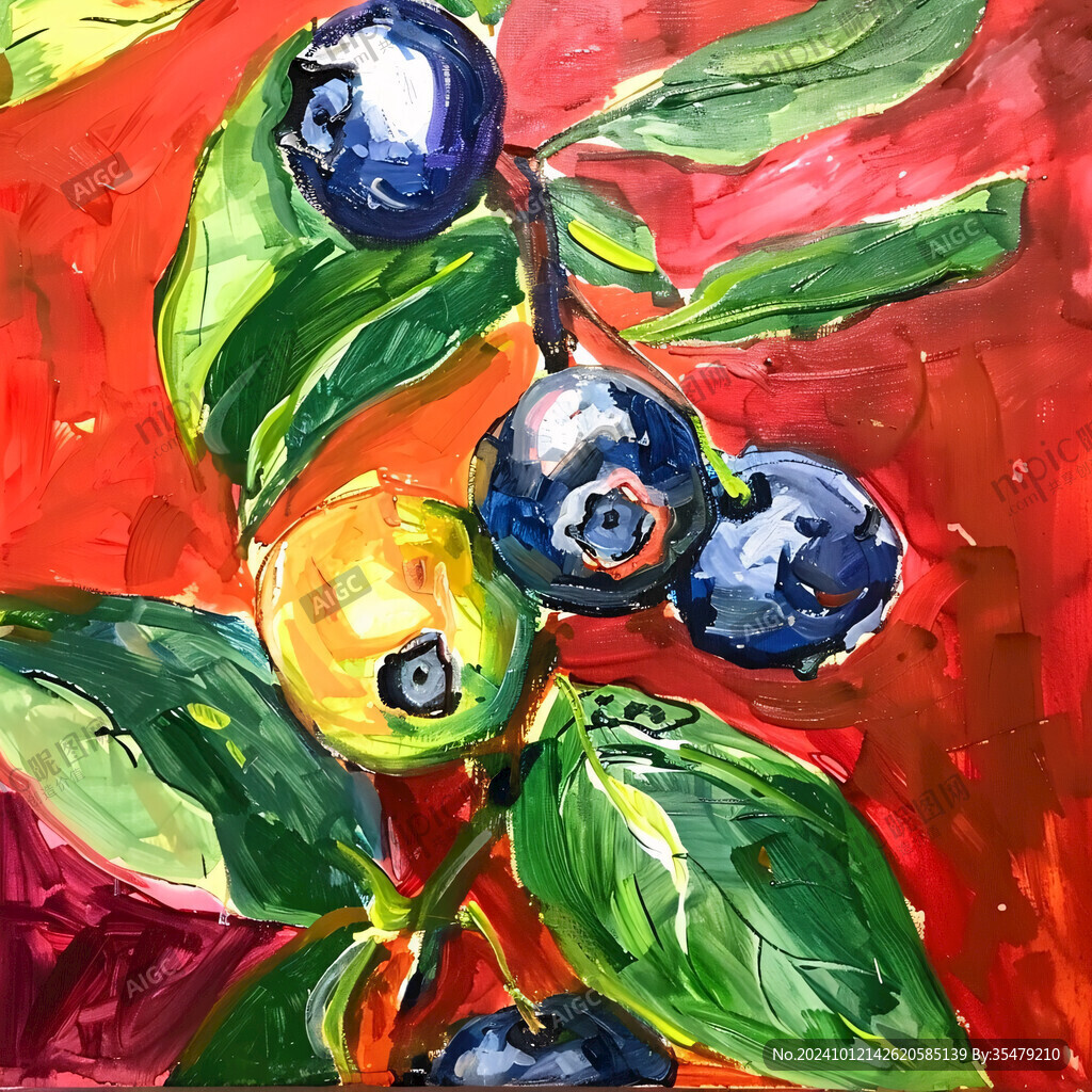 装饰画蓝莓