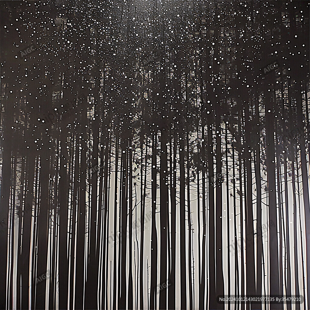 电脑画抽象秋季白桦林