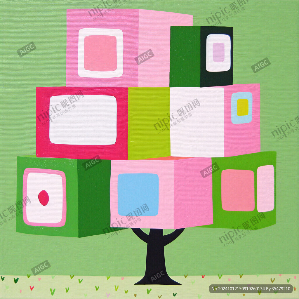 儿童空间大树装饰素材