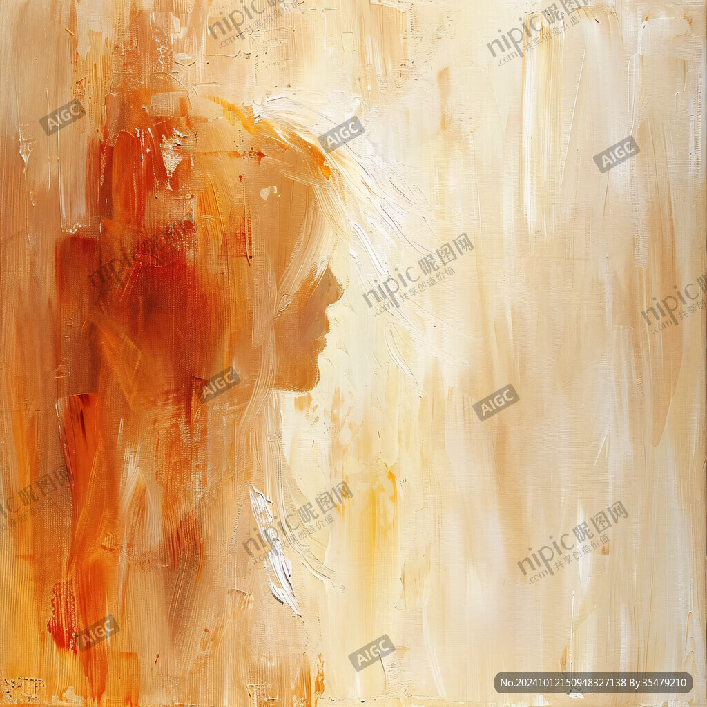 唯美抽象画水彩画女人