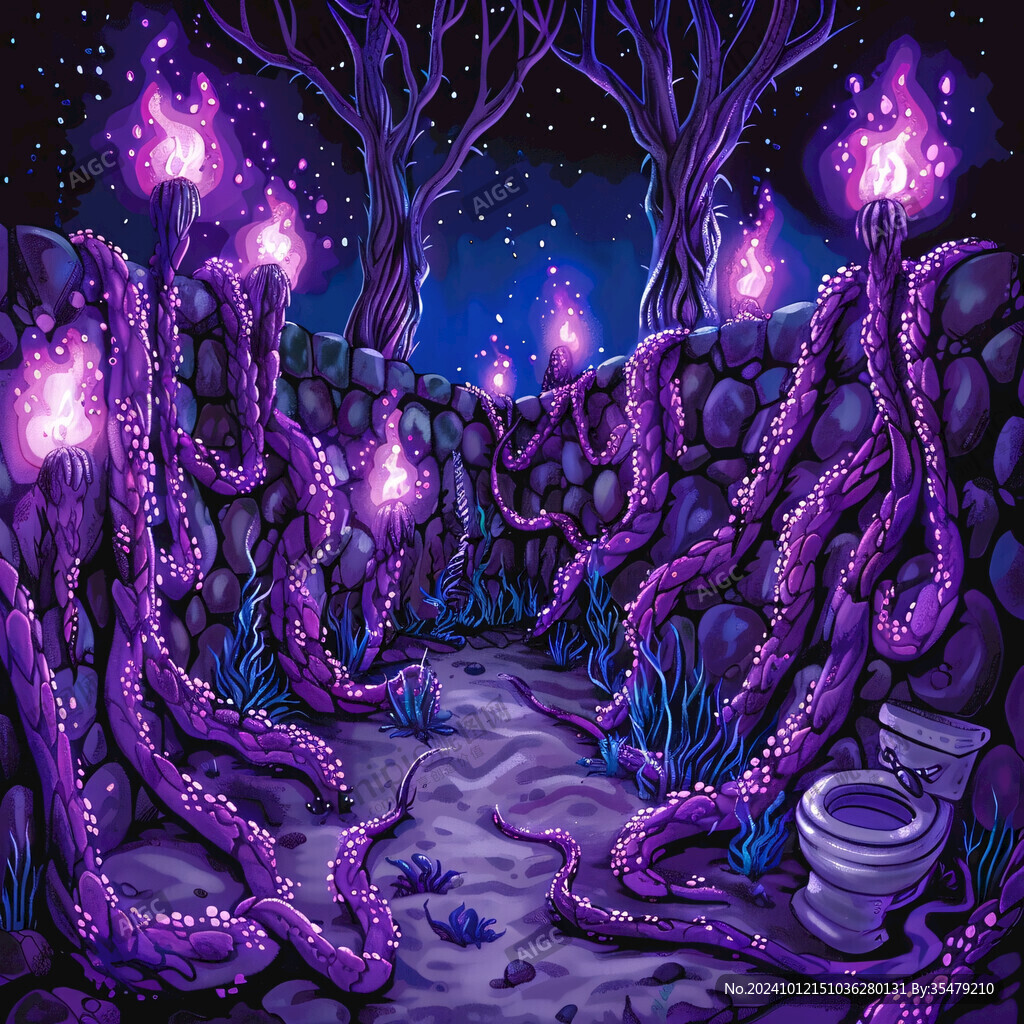 紫色森林主题场景