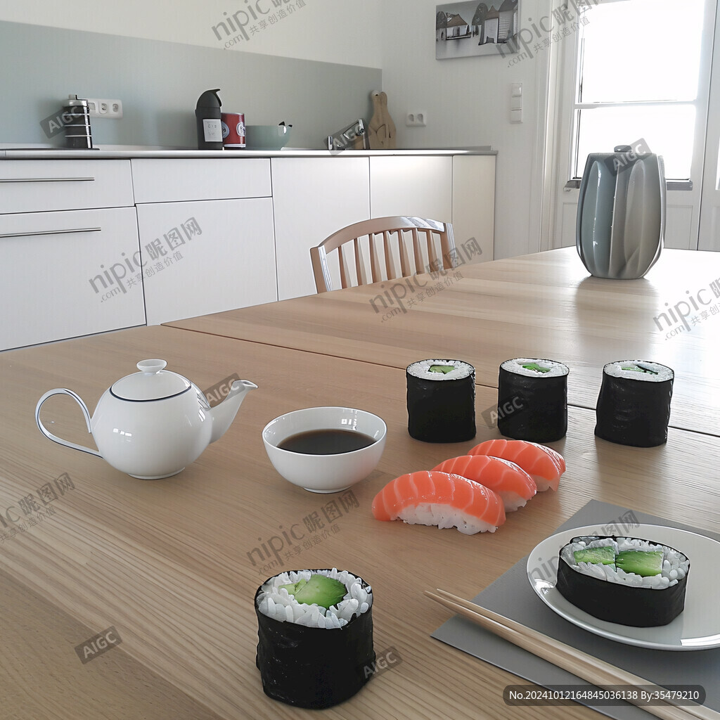 北欧亚光平碟寿司甜品