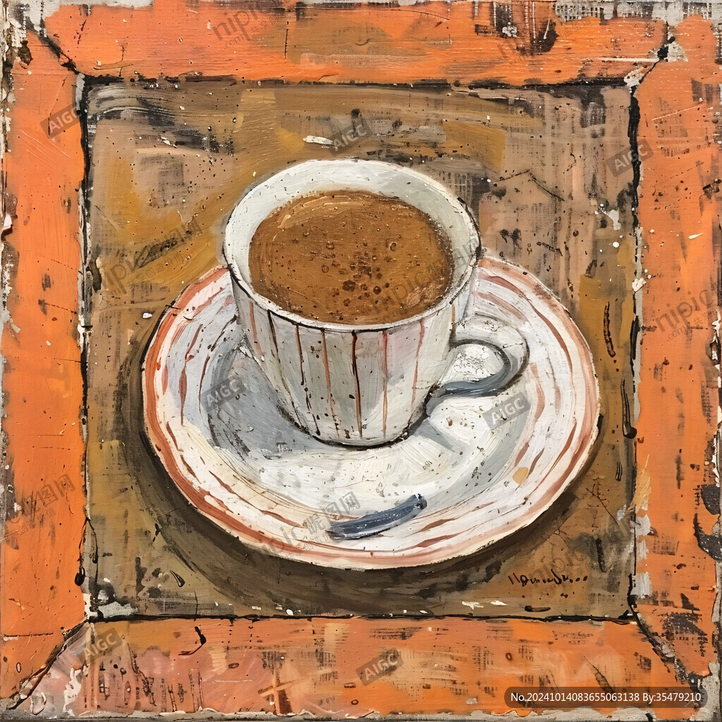个性咖啡油画