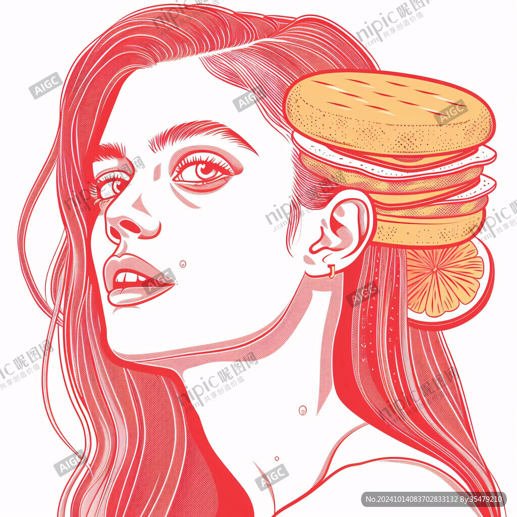 潮流插画美女人物插画