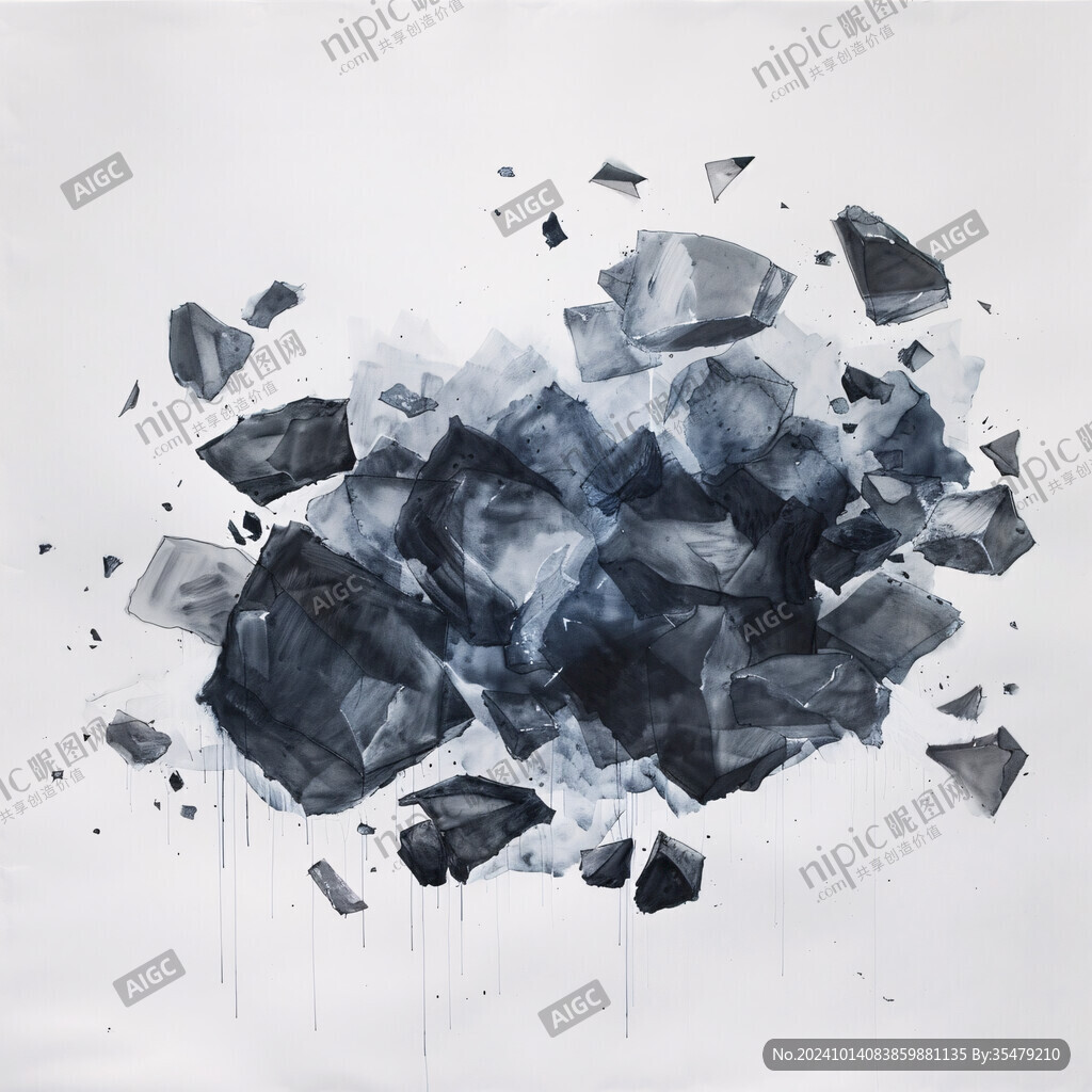 抽象画碎玻璃花纹