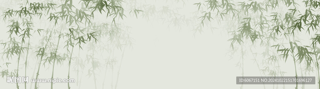 新中式水墨竹林背景墙