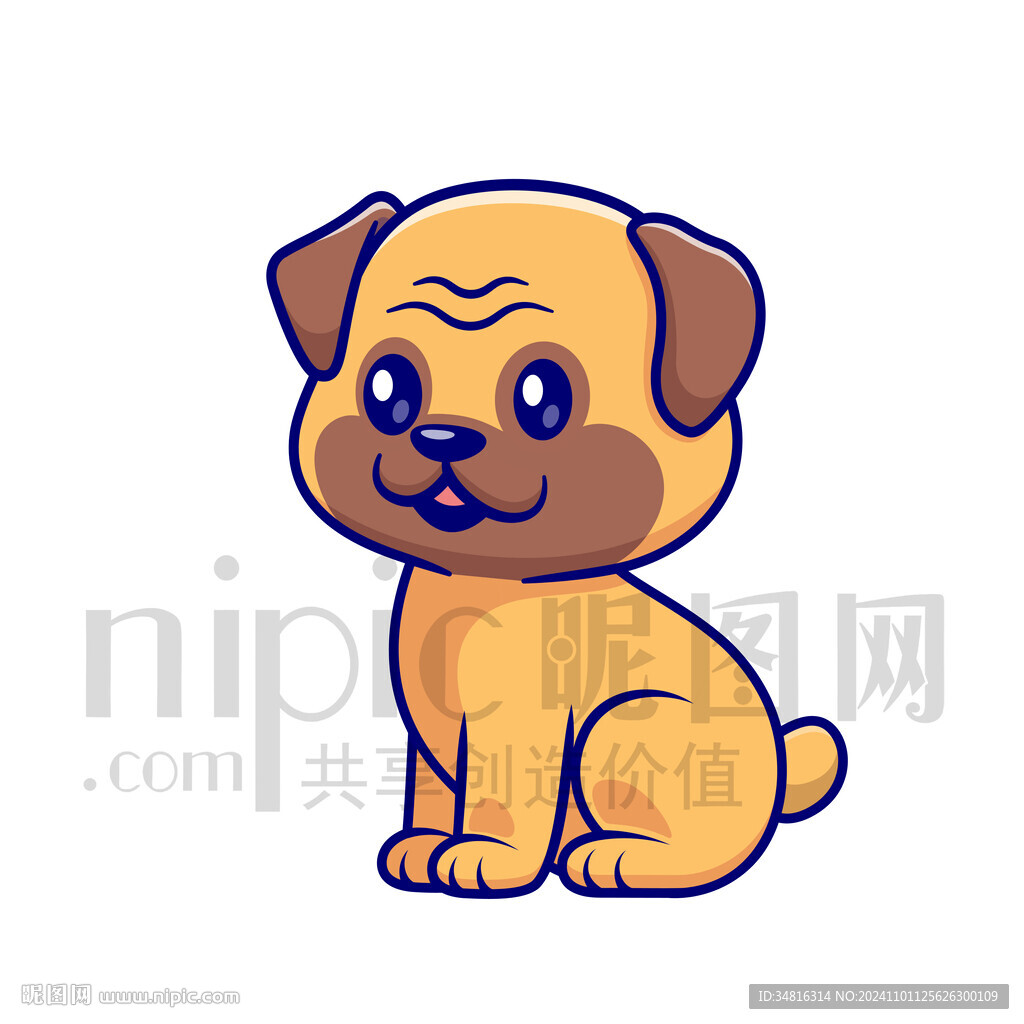 可爱卡通动物癞皮狗