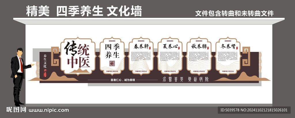 传统中医四季养生文化墙