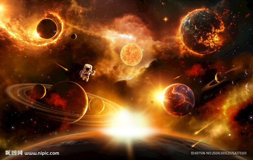 宇宙大爆炸太阳系外太空星球背景