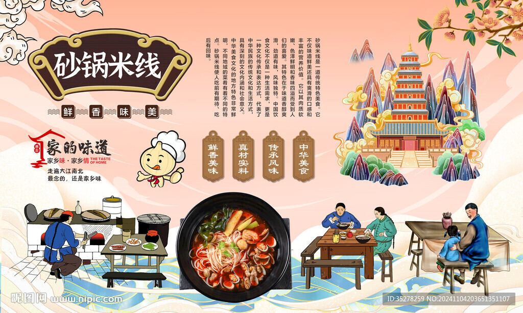砂锅米线背景