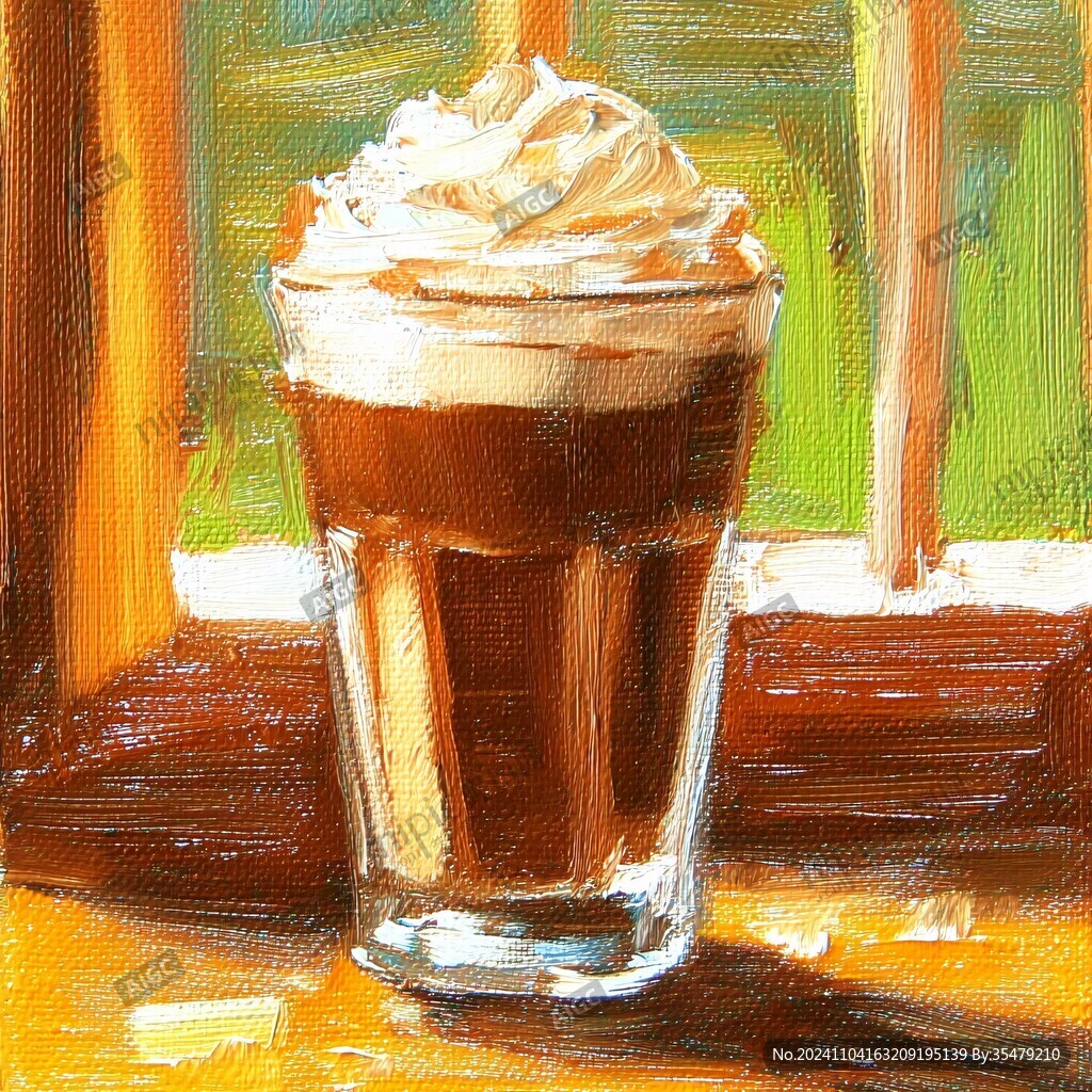 咖啡油画