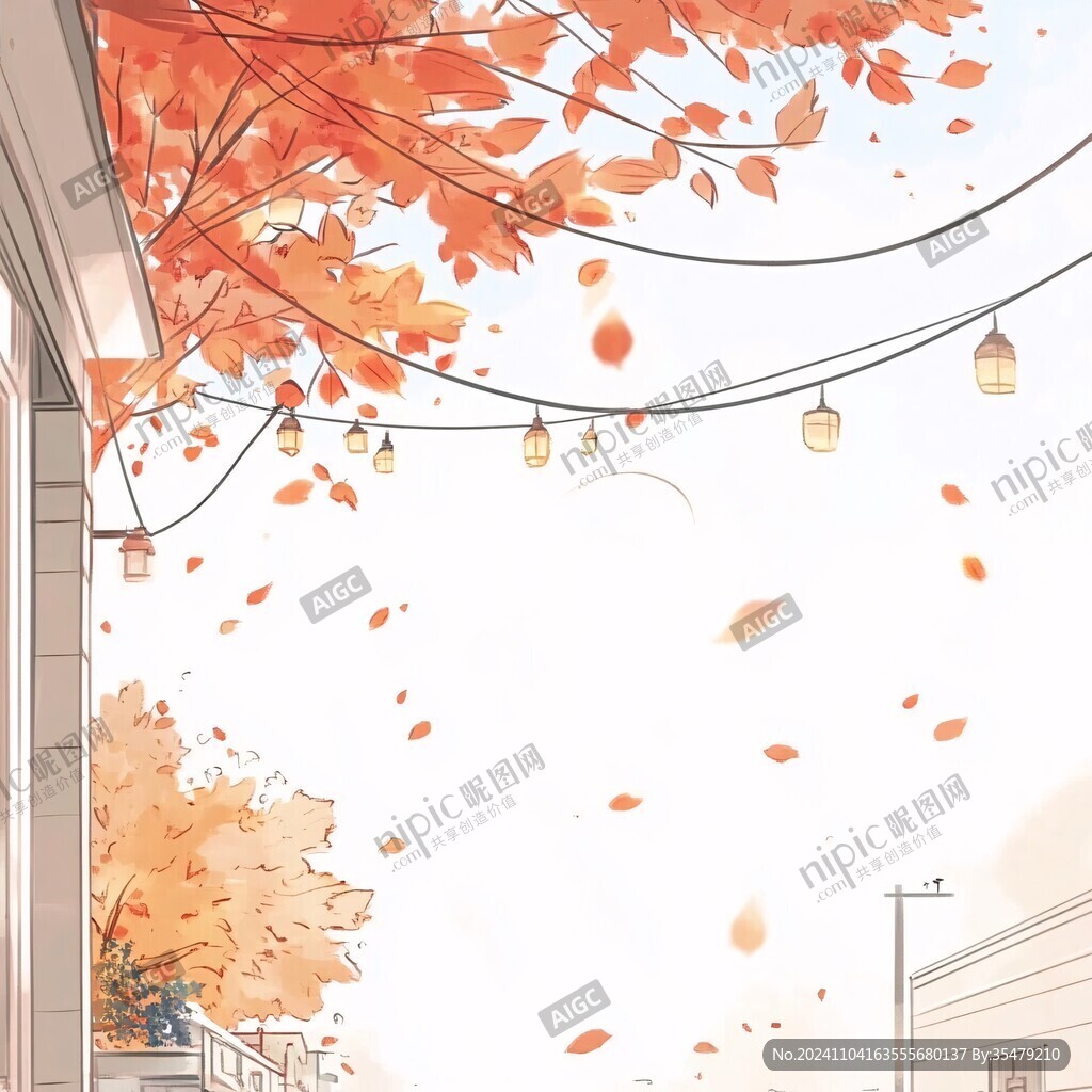 秋天插画秋高气爽