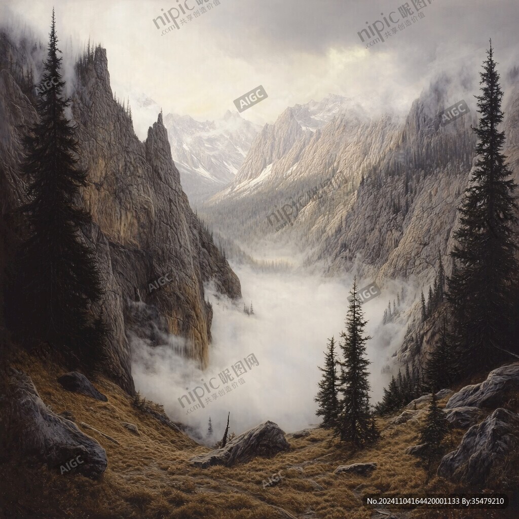 风光人间仙境油画