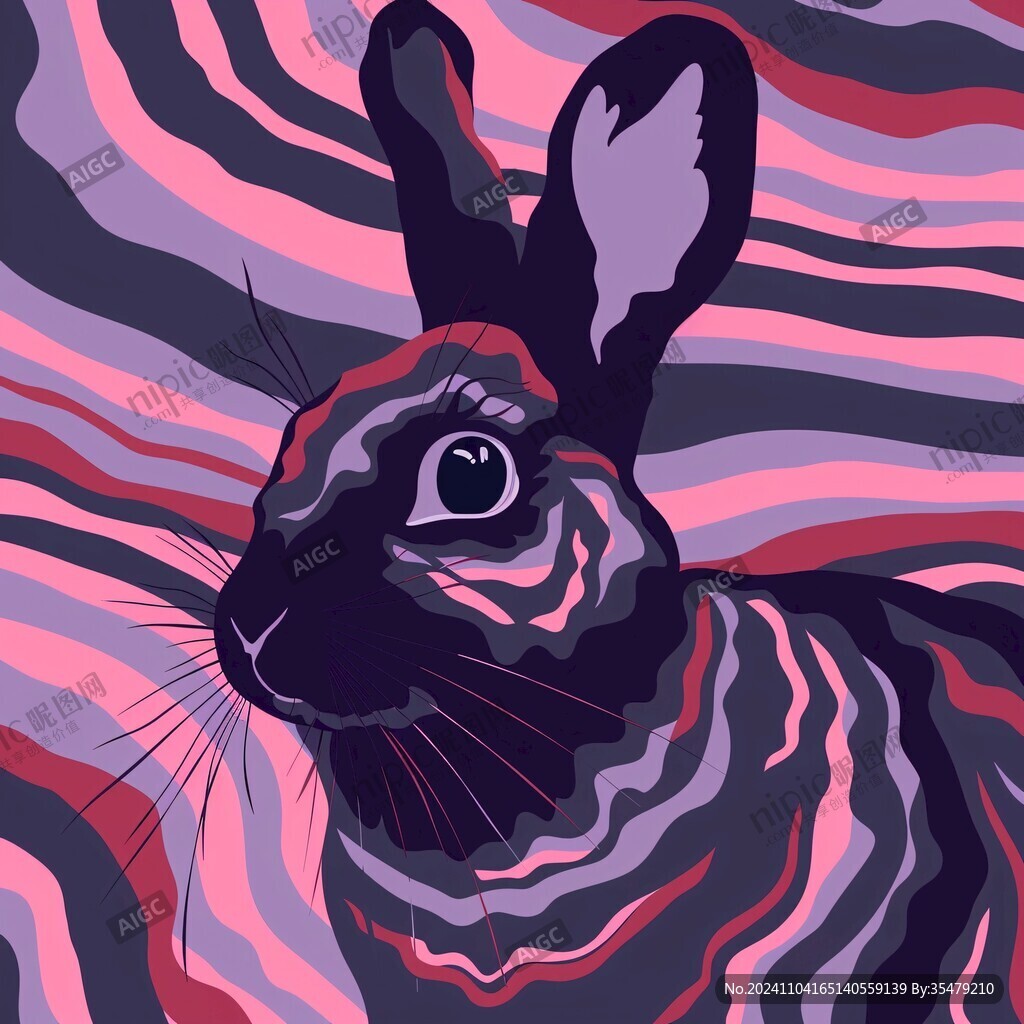 兔子老虎印花背景