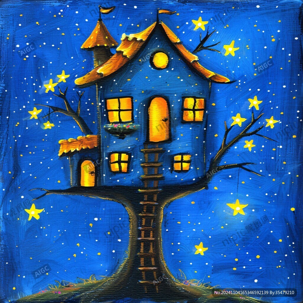 梦幻夜晚立体画