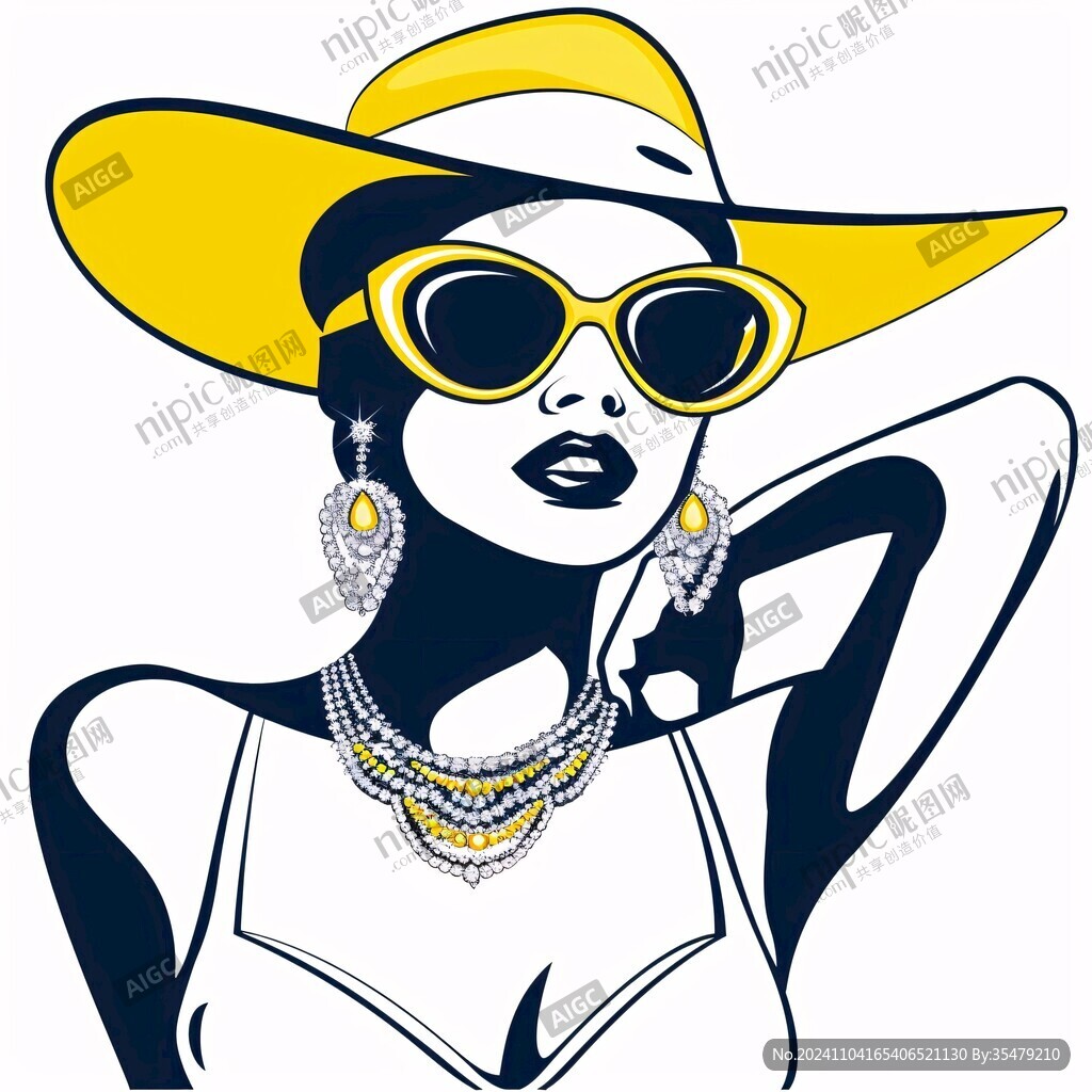 潮流插画美女人物插画