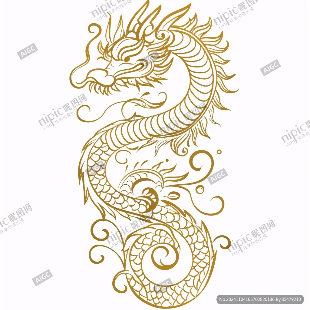 龙纹中国龙腾龙生肖龙