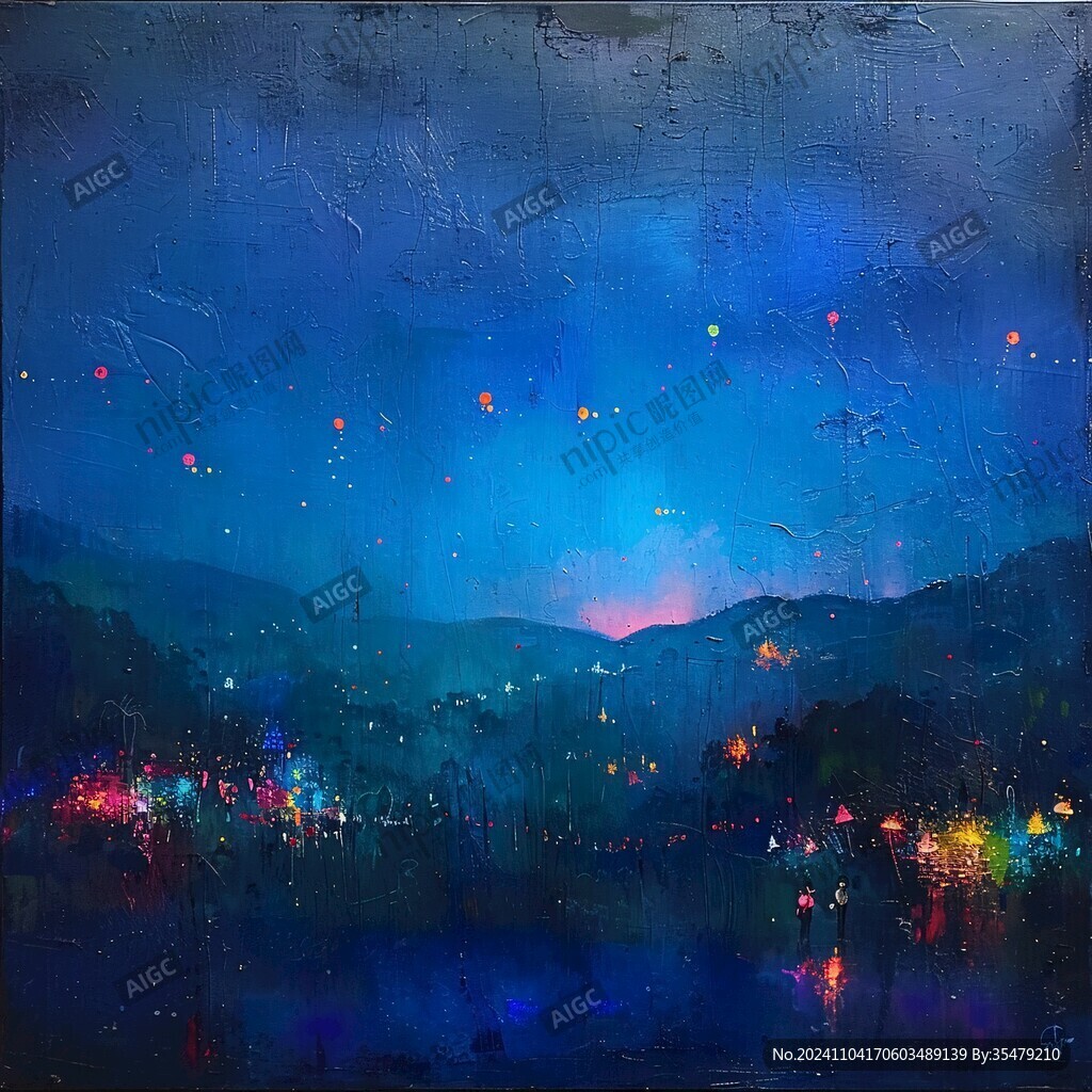 夜景油画