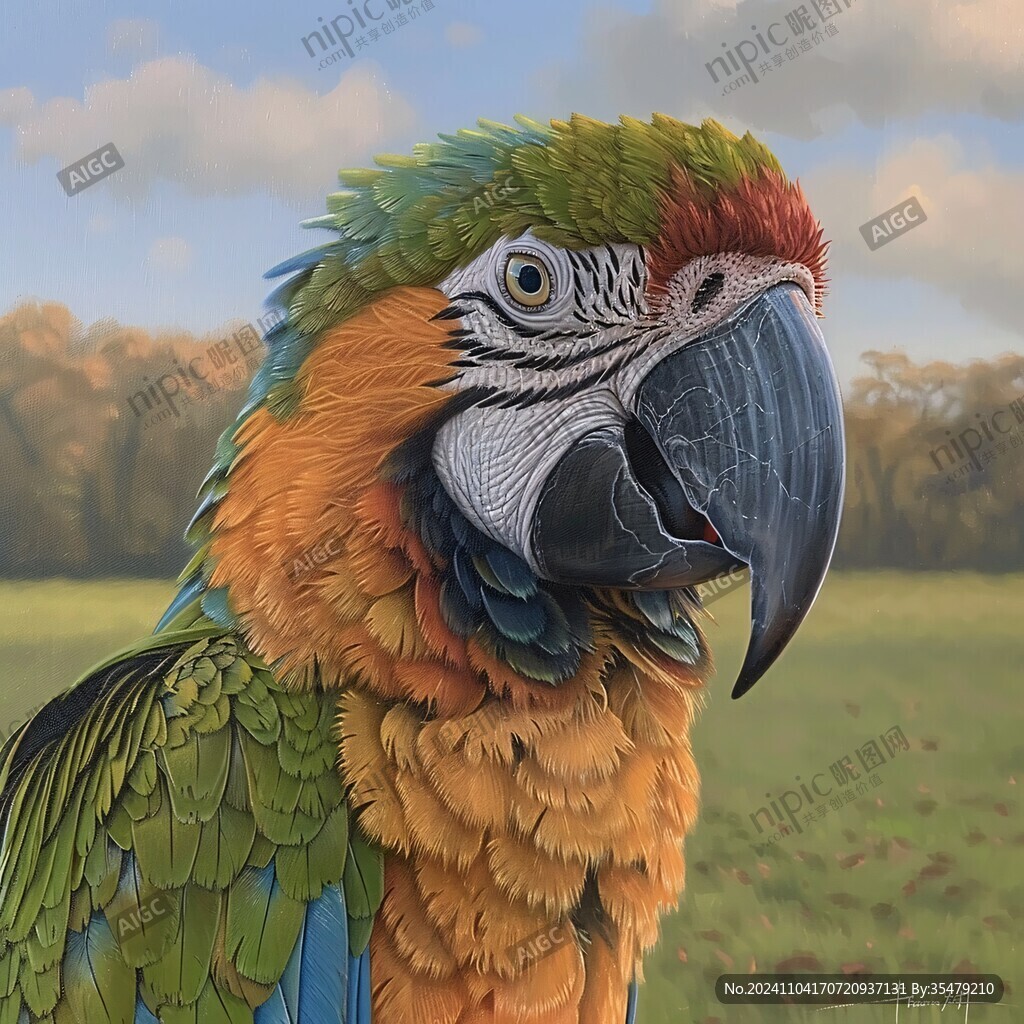 立体画金刚鹦鹉