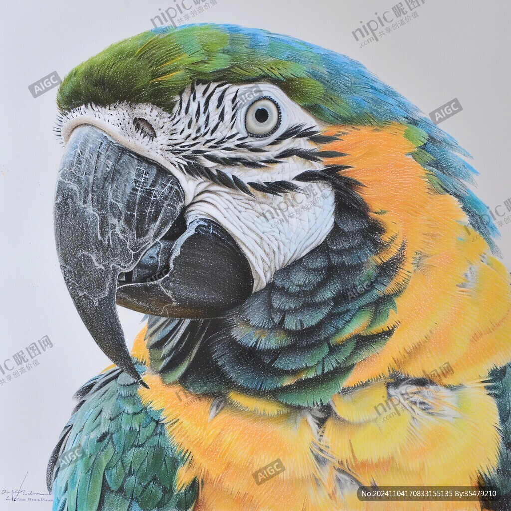 立体画金刚鹦鹉