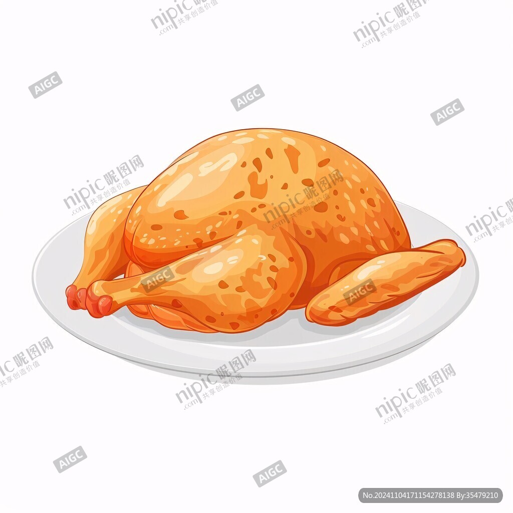 烧鸡卡通插画