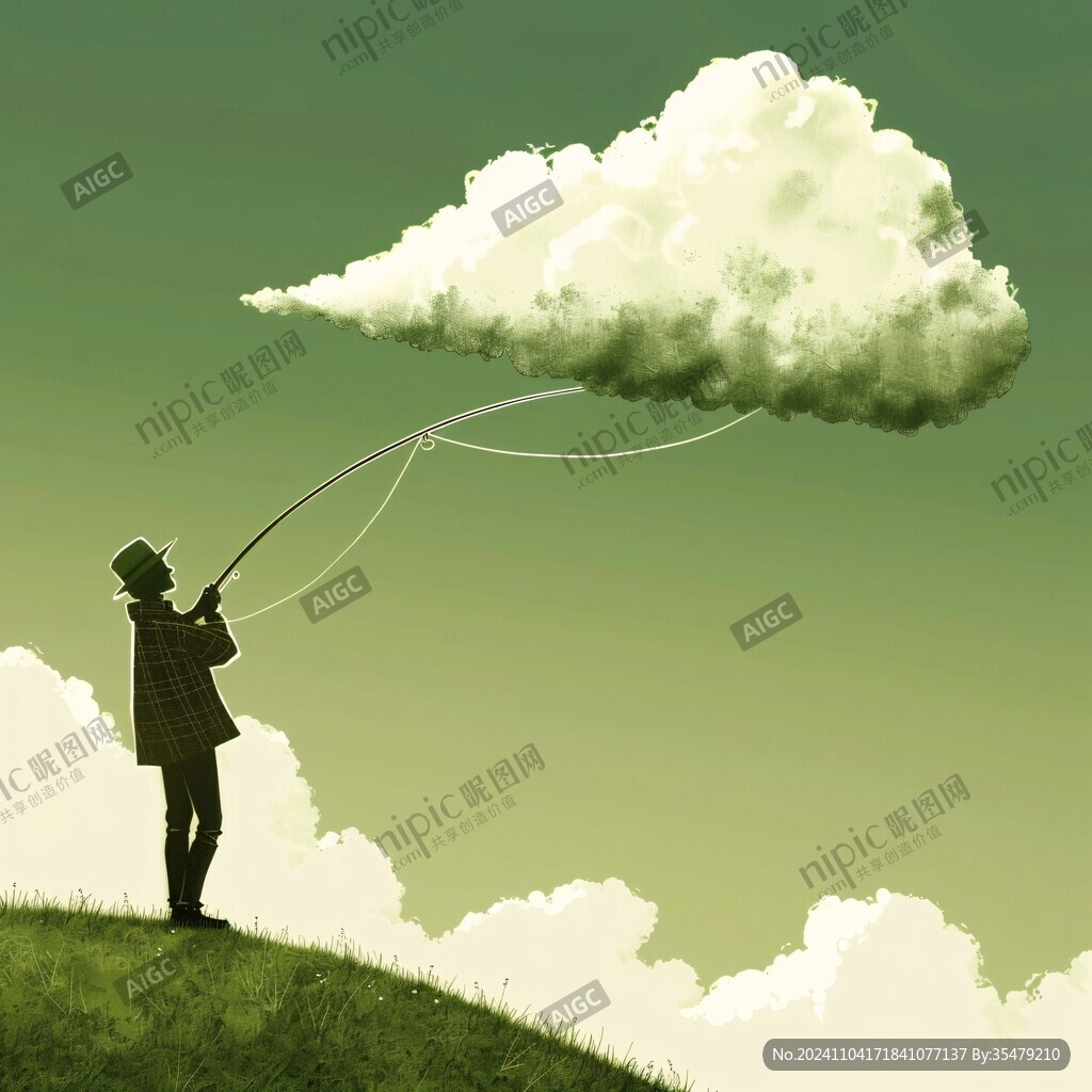 年轻人放风筝云