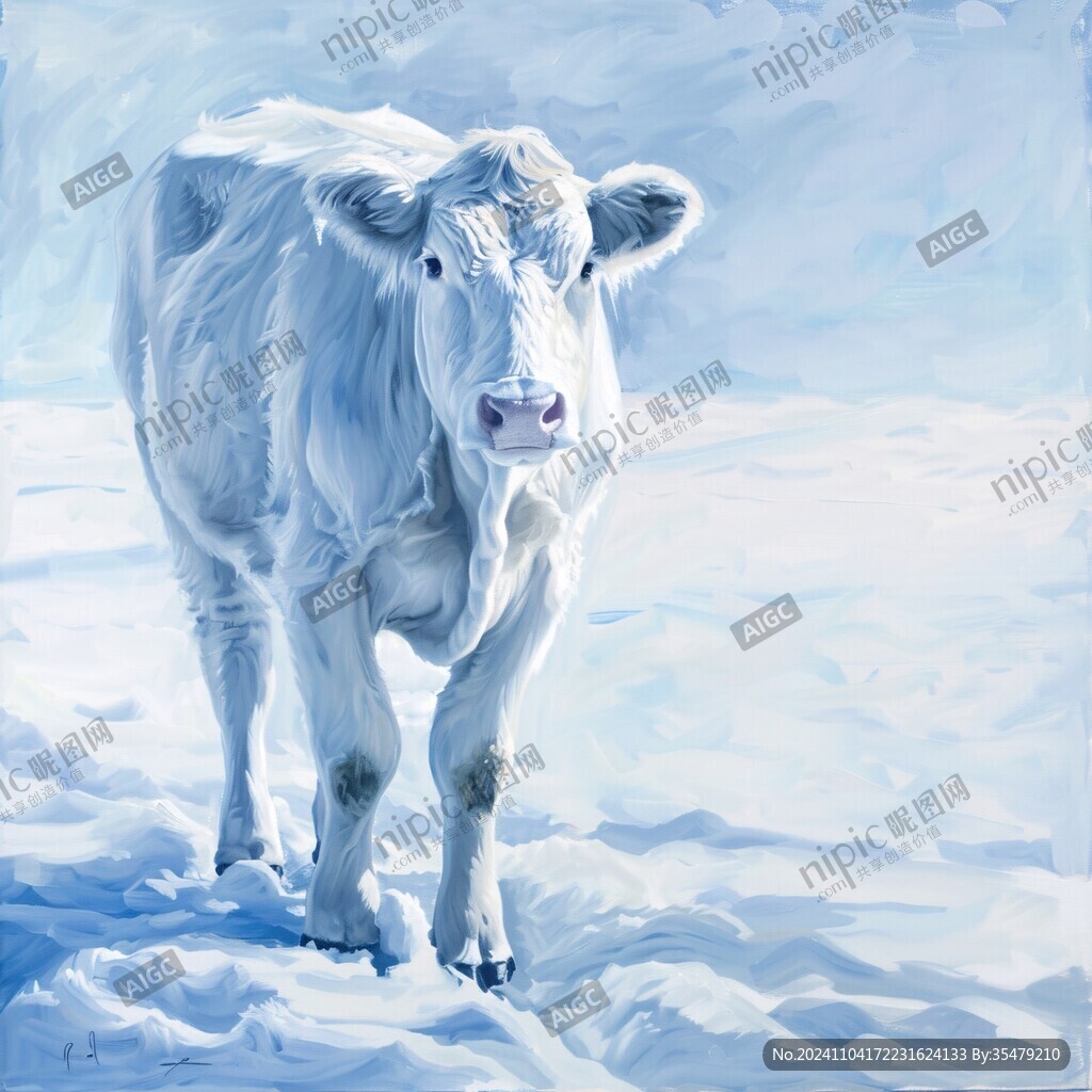 油画牛