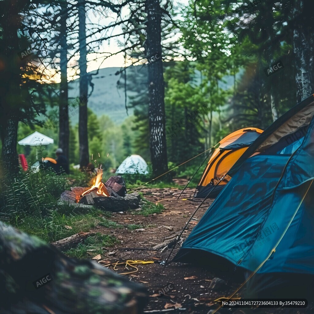 聚会露营小伙伴小溪