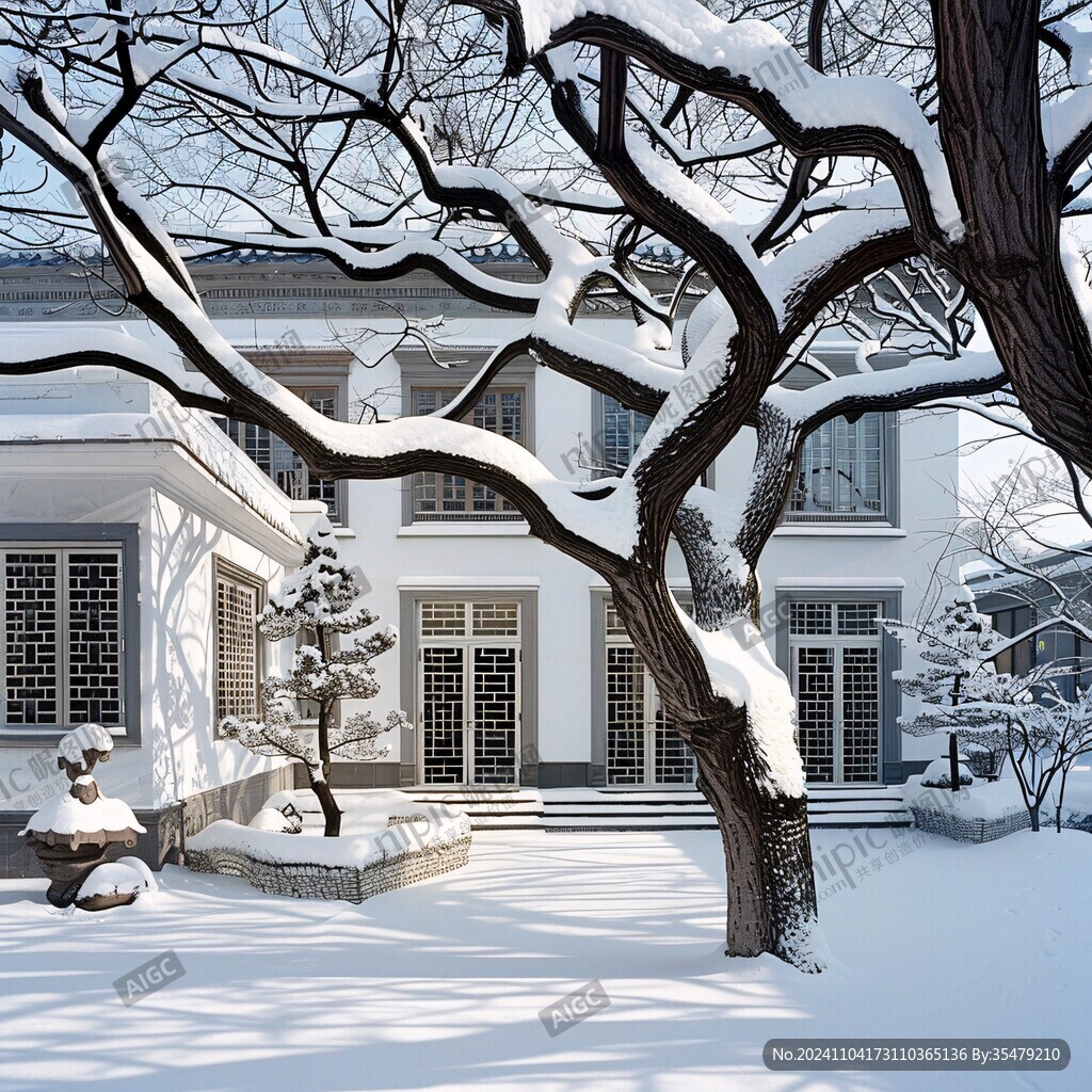 中国豪宅雪景