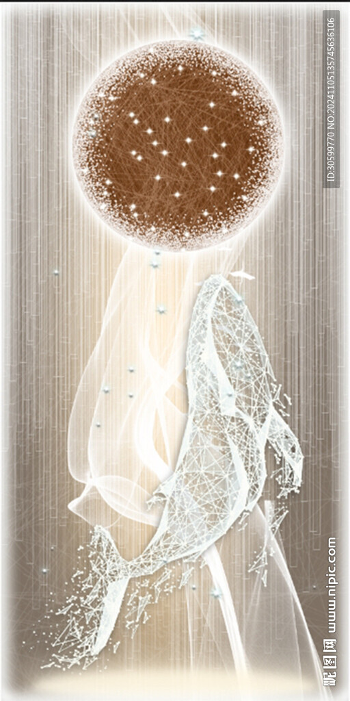 高清分层光影鲸鱼玄关画