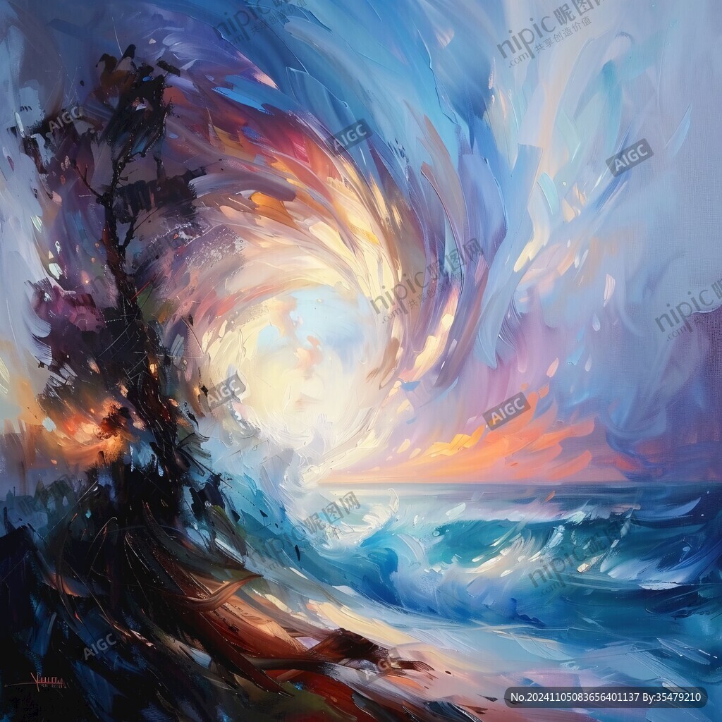 彩色创意海洋流体画