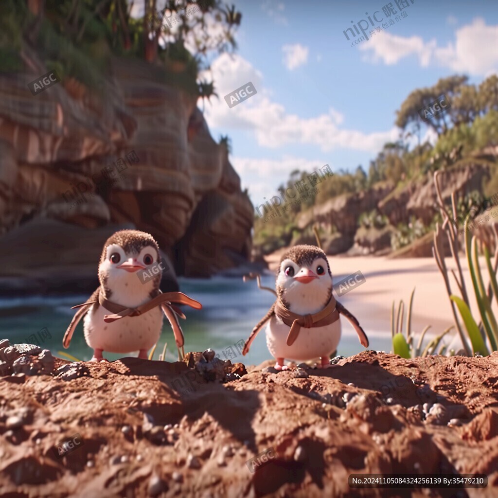 小企鹅一群企鹅