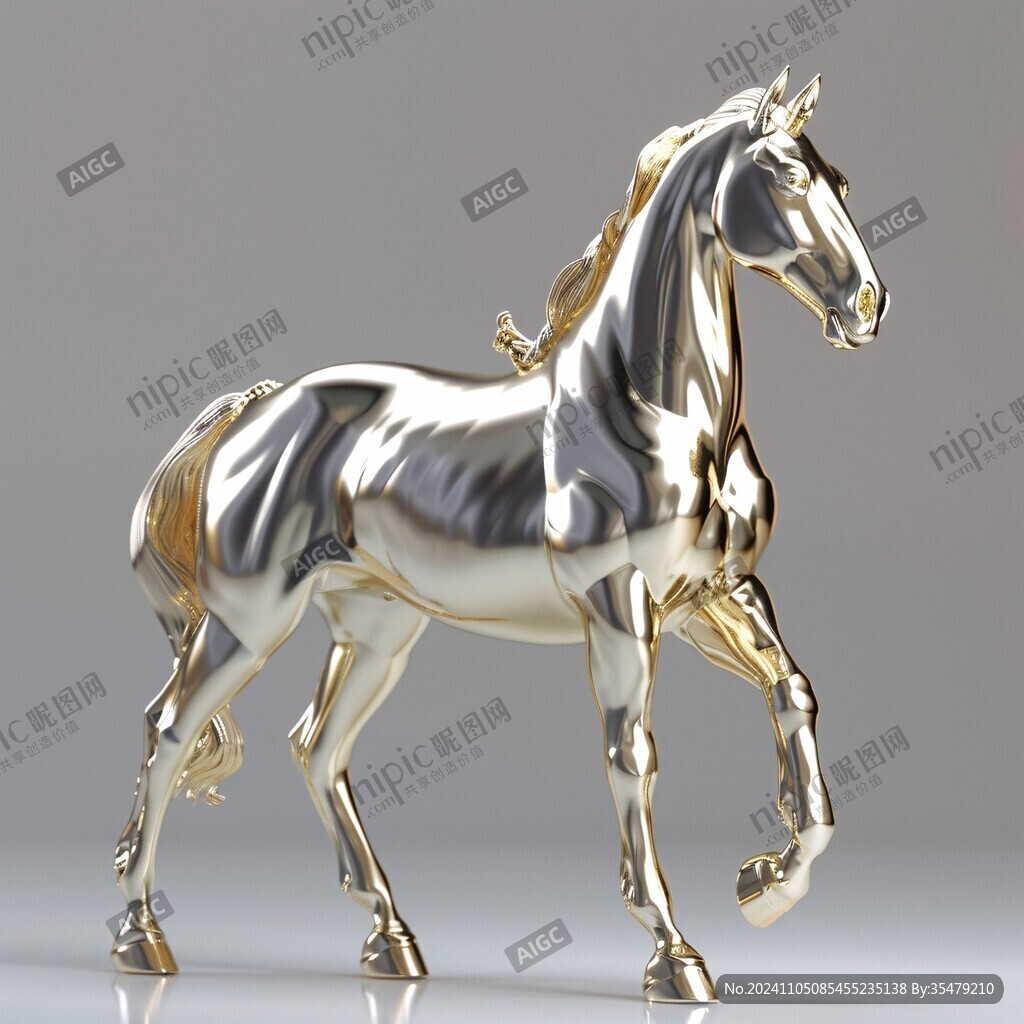 创意插画金属骏马