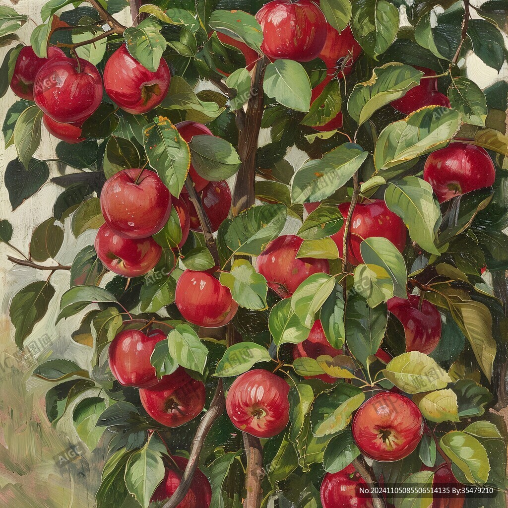 3d立体画苹果树