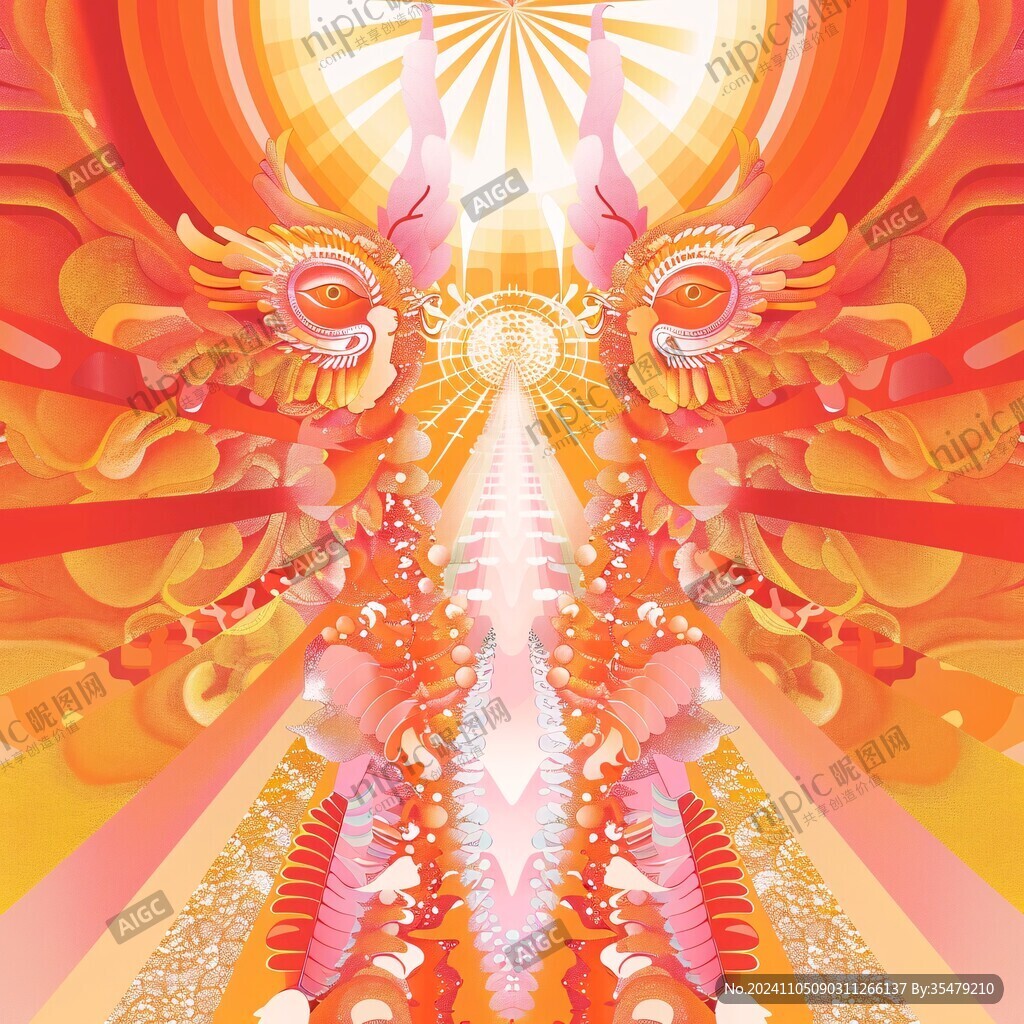 旭日东升线条装饰画